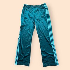 Vintage 1980s Adidas ATP Keyrolan 3 Stripe Track Pants Rare Green Medium